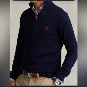 Vintage Ralph Lauren 100 Lambswool 1/4 zip men’s sweater - medium